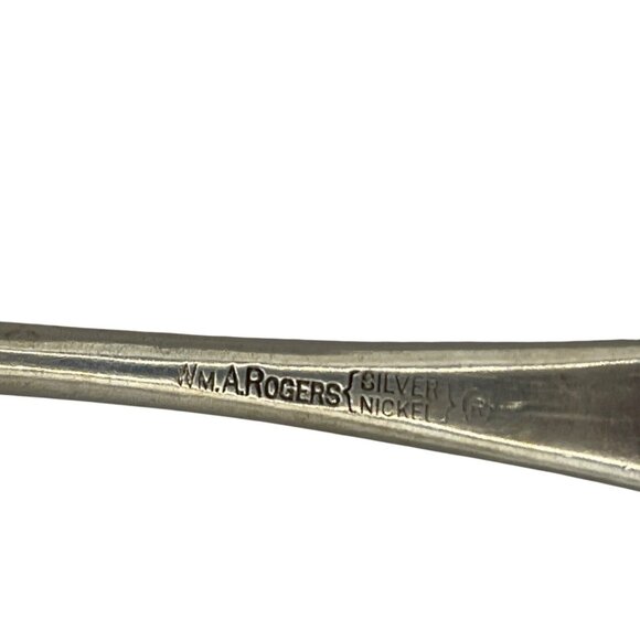 Antique Wm A Rogers Silverplate Teaspoon With Beaded Edge 6" Vintage Flatware - Picture 3 of 3
